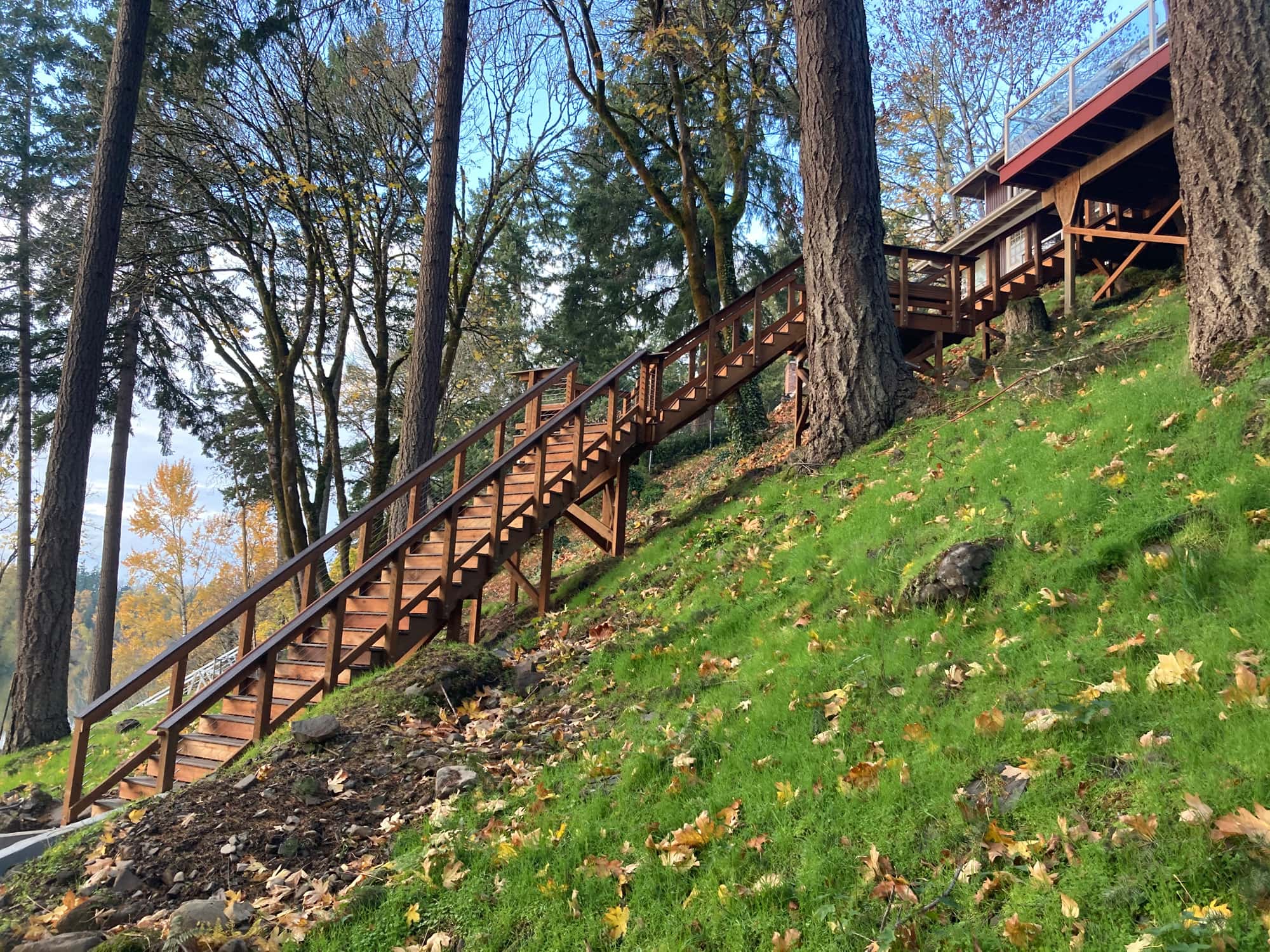 Eco-friendly wood stair materials, project by Stumptown Stairs, Portland, OR
